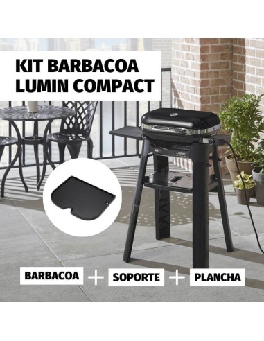 Kit barbacoa eléctrica LUMIN COMPACT Weber® (barbacoa + soporte + plancha)