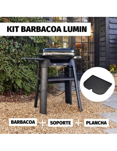 Kit barbacoa eléctrica LUMIN Weber® (barbacoa + soporte + plancha)